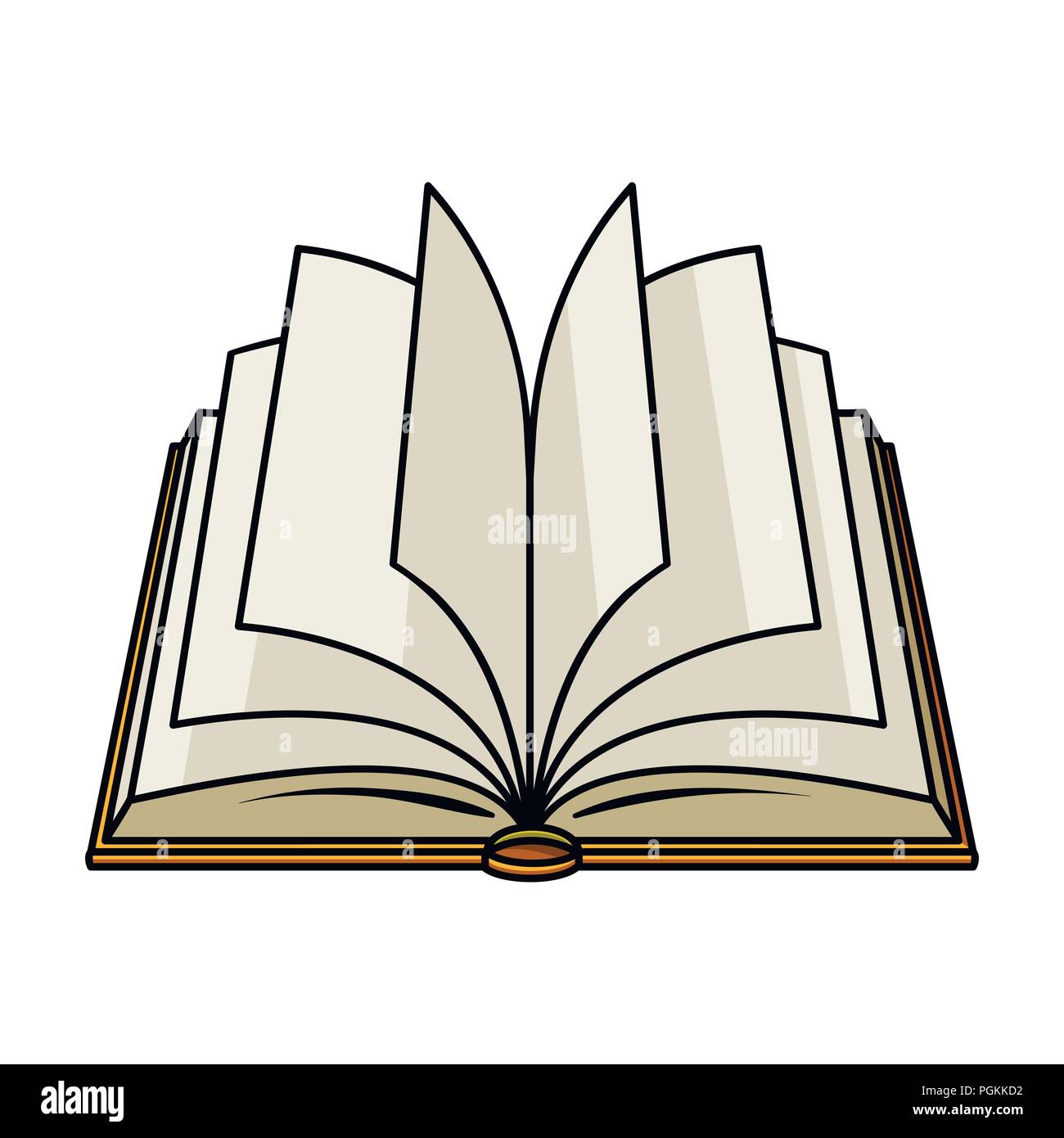 Aperto icona a forma di libro in cartoon design isolato su sfondo bianco.  Libri stock simbolo illustrazione vettoriale Immagine e Vettoriale - Alamy