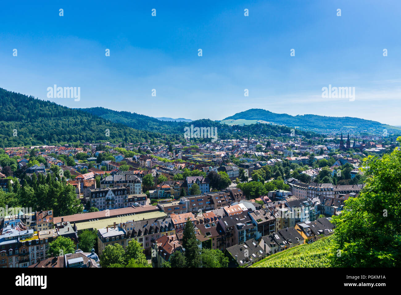 Germania, Breiburg im Breisgau circondato dalla foresta nera paesaggio di montagna Foto Stock
