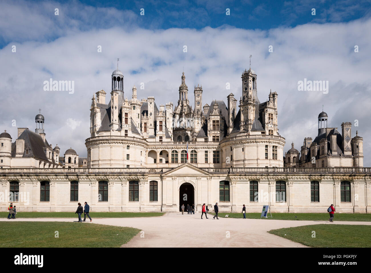 Il Castello di Chambord, casa di caccia del Re Francesco 1 della Francia Foto Stock