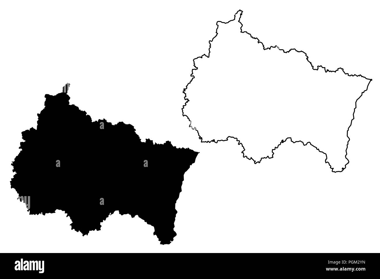 Grand Est (Francia, regione amministrativa) mappa illustrazione vettoriale, scribble schizzo Alsace-Champagne-Ardenne-Lorraine (ACAL o ALCA) mappa Illustrazione Vettoriale