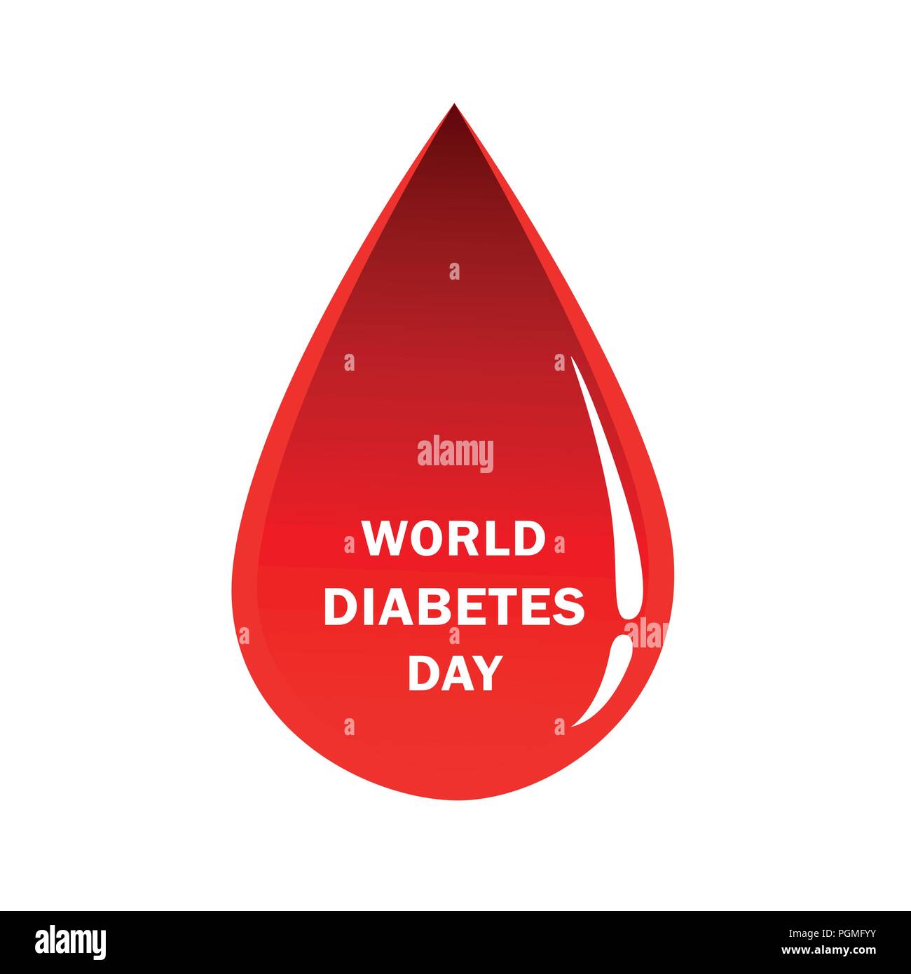 La giornata mondiale del diabete grande goccia di sangue illustrazione vettoriale EPS10 Illustrazione Vettoriale