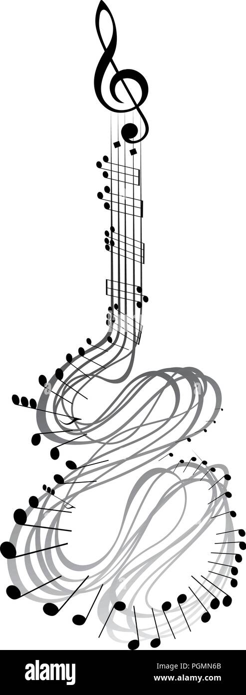 Musica per chitarra note Illustrazione Vettoriale