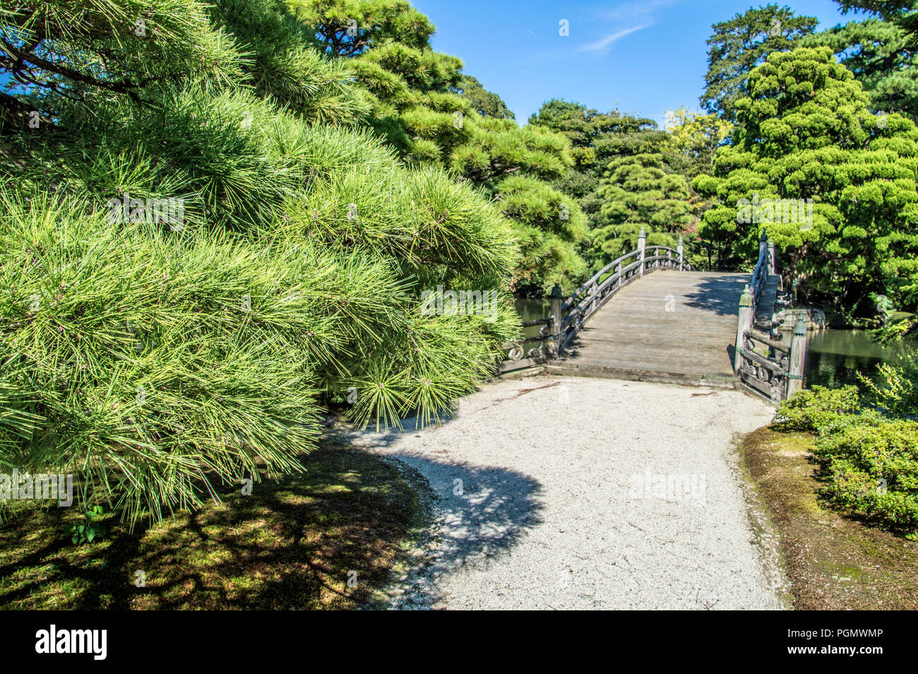 Giardino presso la sento il Palazzo Imperiale di Kyoto in Giappone 2015 Foto Stock