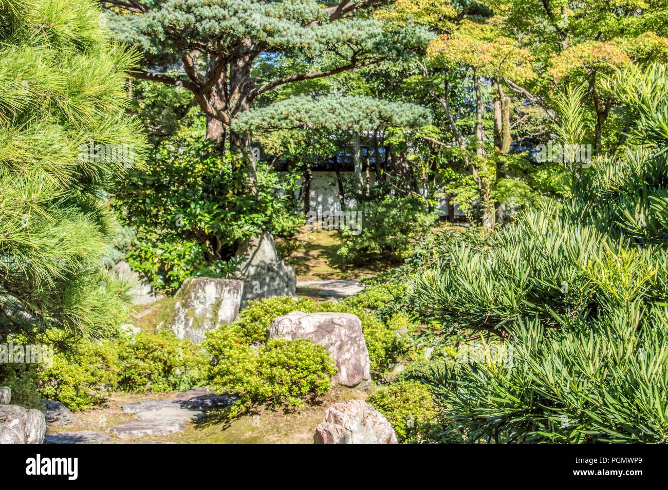 Giardino presso la sento il Palazzo Imperiale di Kyoto in Giappone 2015 Foto Stock