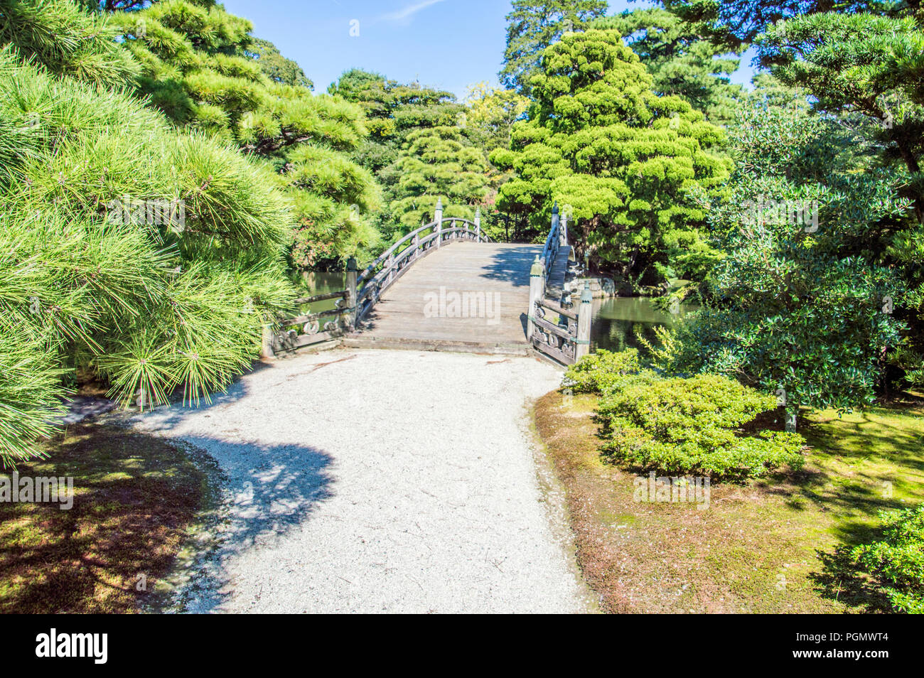 Giardino presso la sento il Palazzo Imperiale di Kyoto in Giappone 2015 Foto Stock