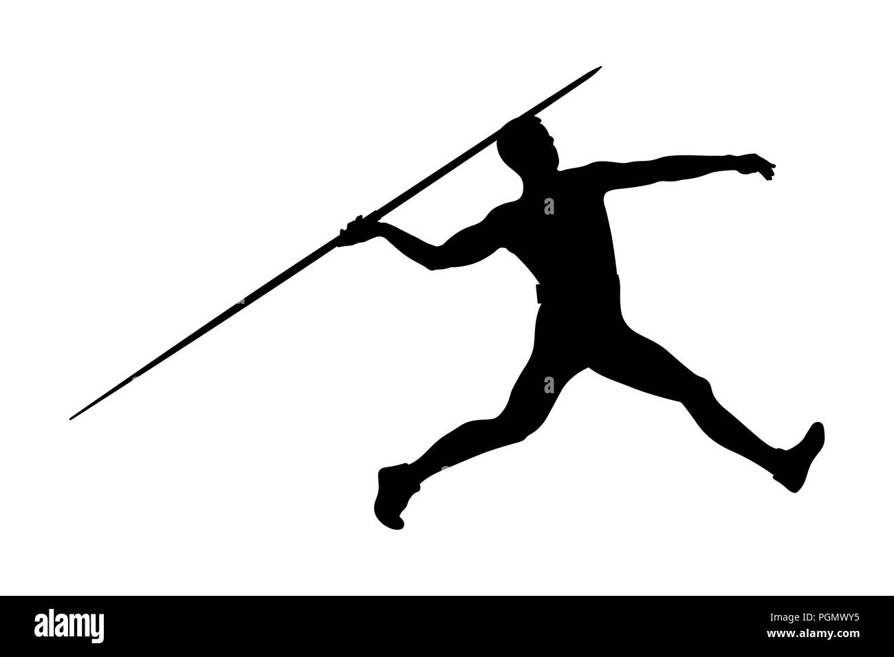 Atleta javelin thrower per pista e sul campo la concorrenza giavellotto Foto Stock