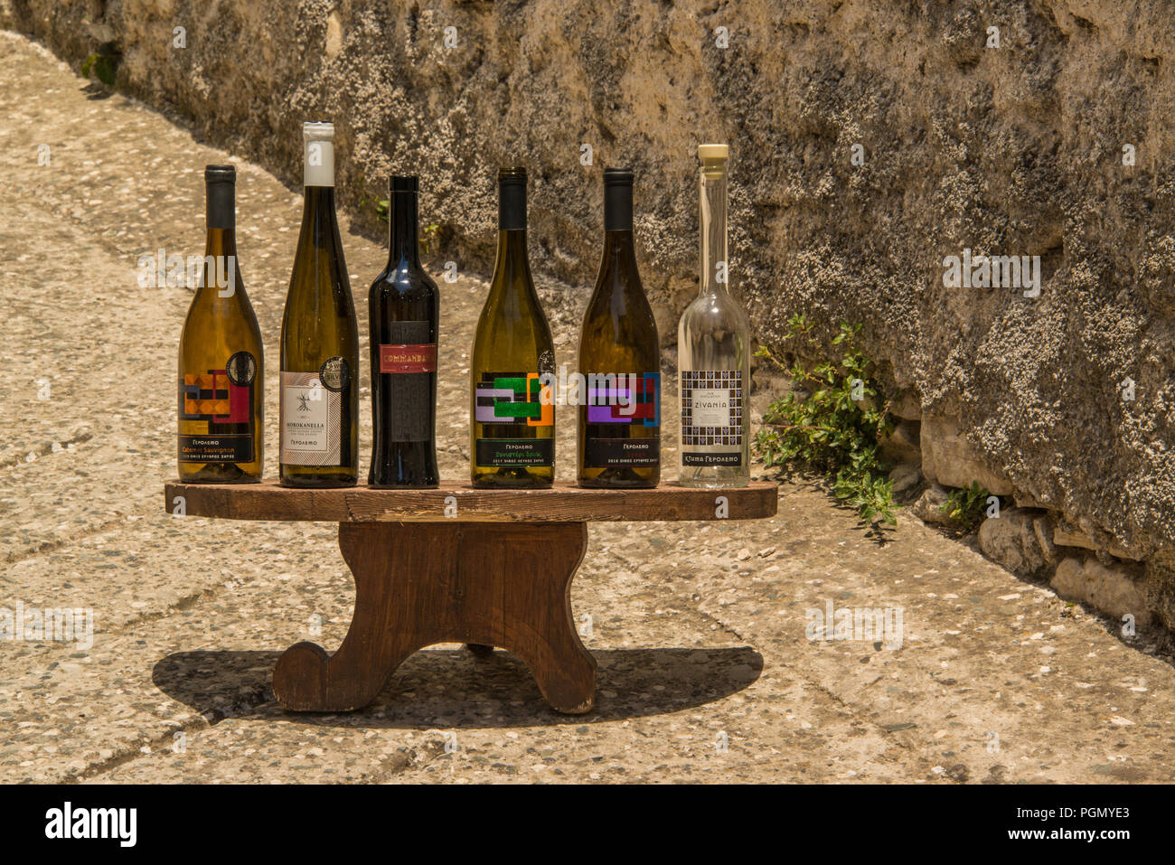 I vini di Cipro del display. Foto Stock
