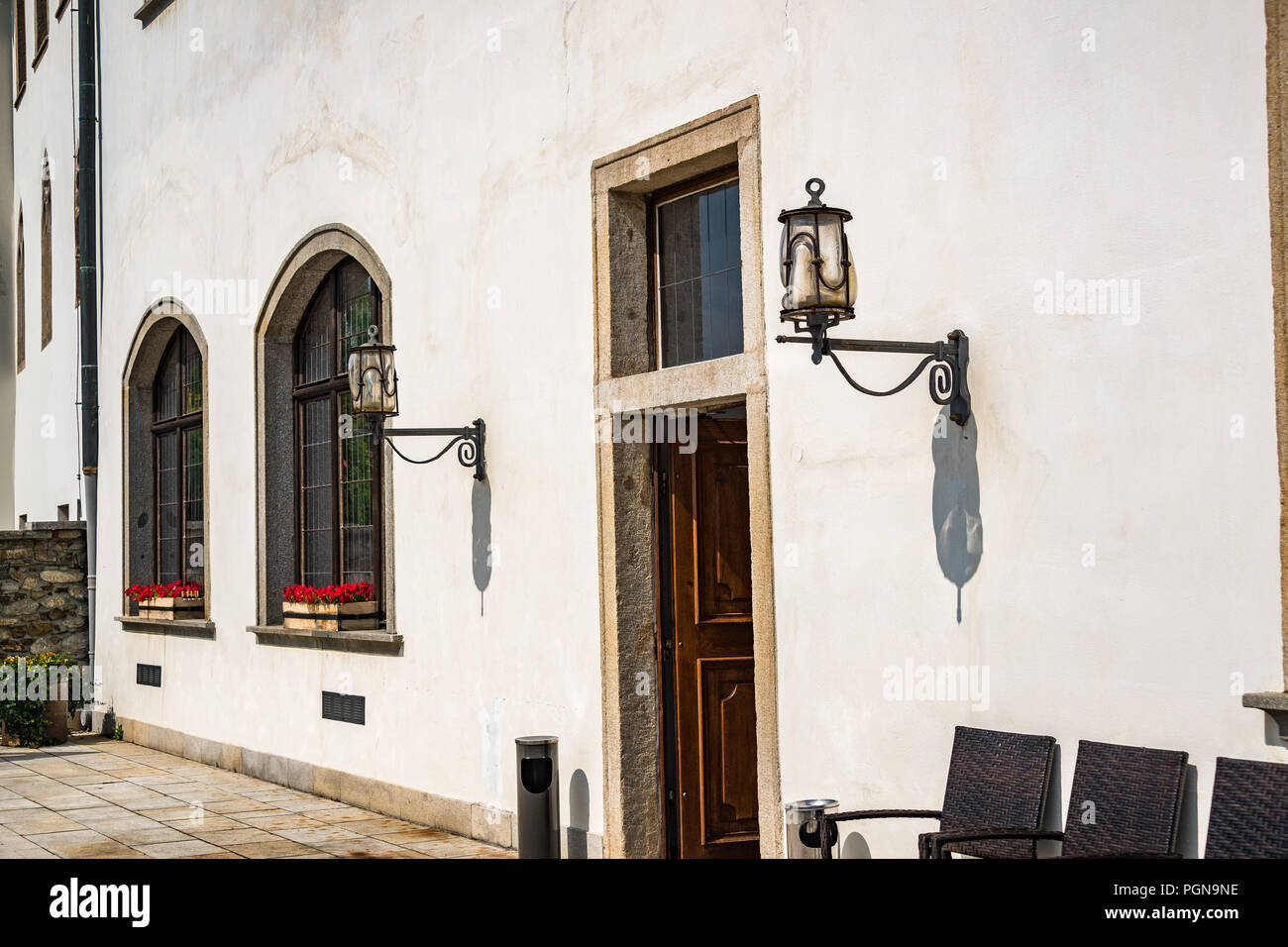 Hotel Růže in Český Krumlov, Repubblica Ceca Foto Stock