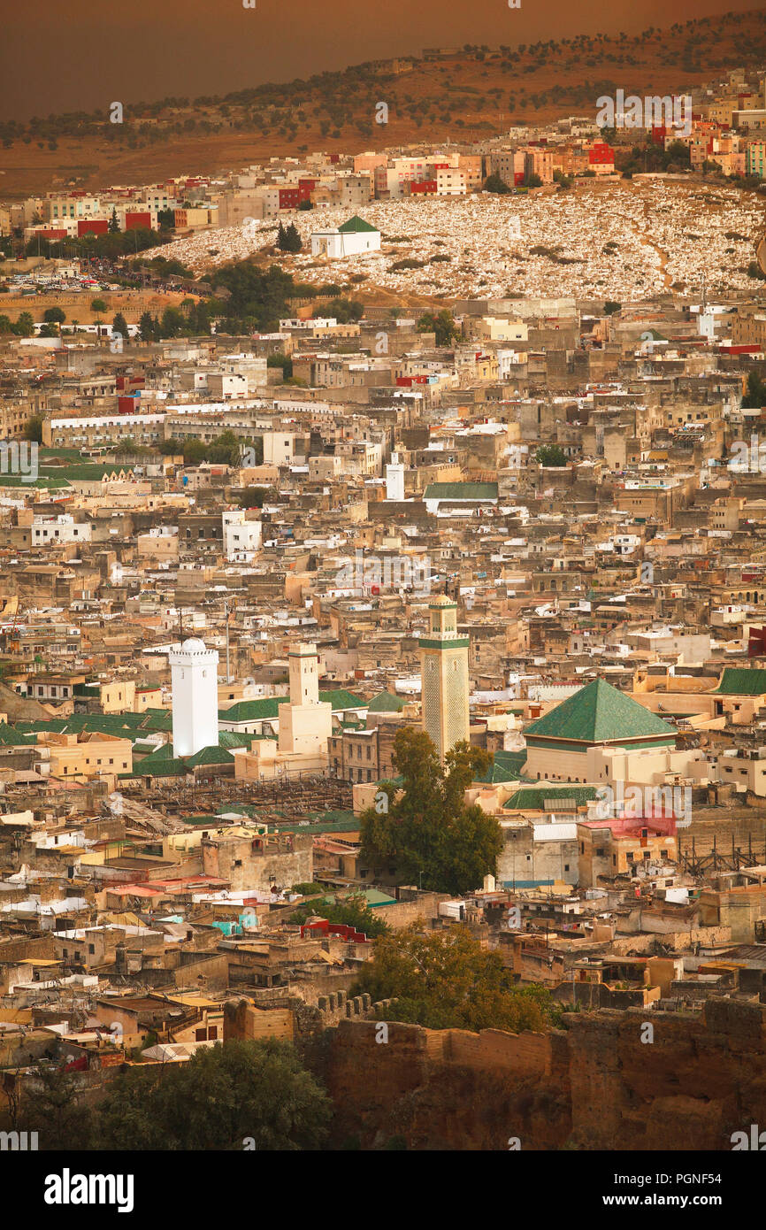 Cityscape Fez, Fès-Meknès, Marocco Foto Stock