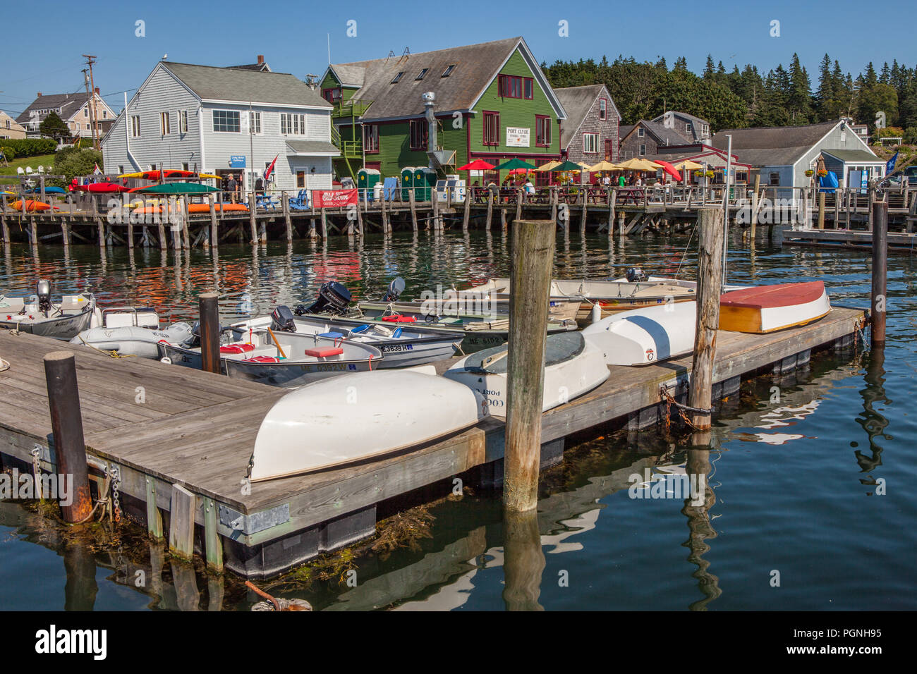 Lungomare presso il porto di Port Clyde, Maine Foto Stock