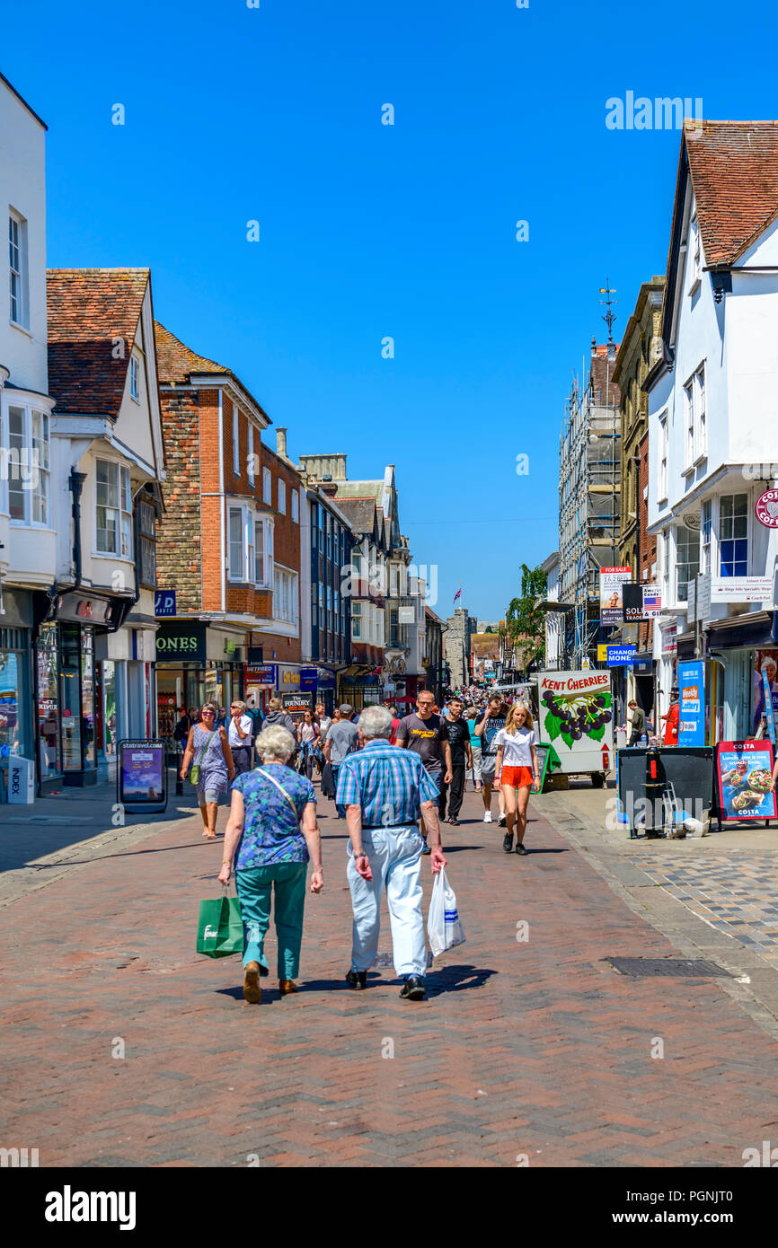 Canterbury high street Kent Foto Stock