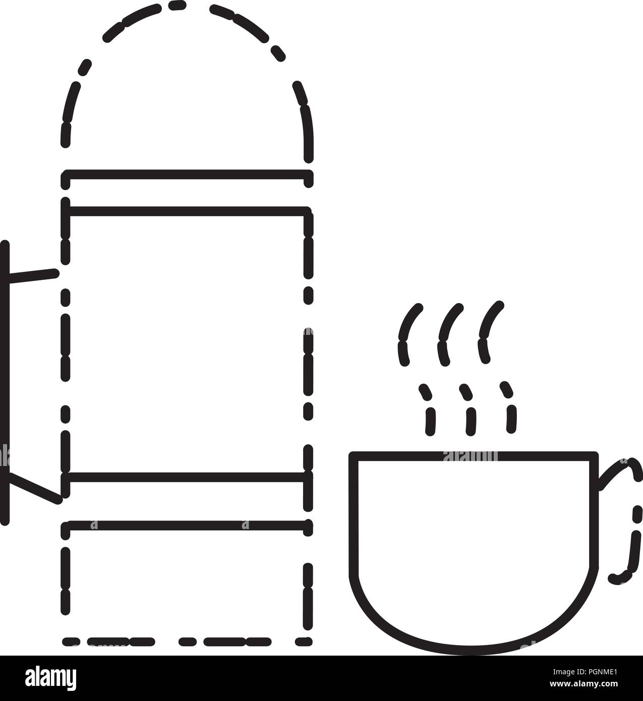 Icona del tè caldo del thermos icona vettoriale del tè caldo del thermos  per il web design isolato su sfondo bianco piatto