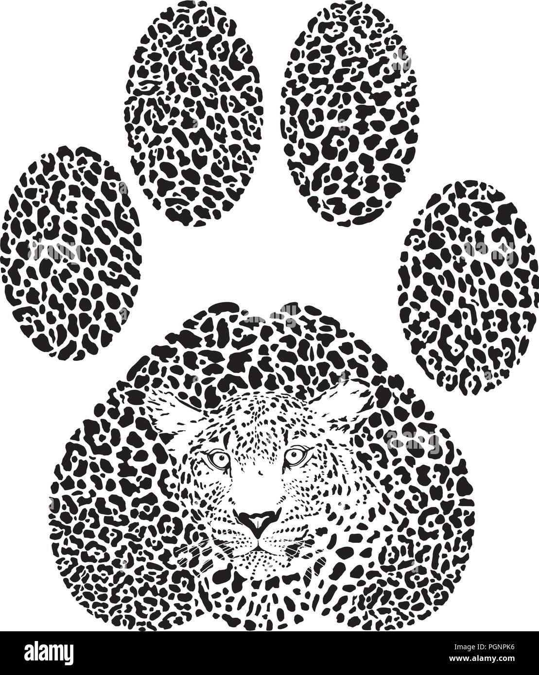 Footprint di Leopard Illustrazione Vettoriale