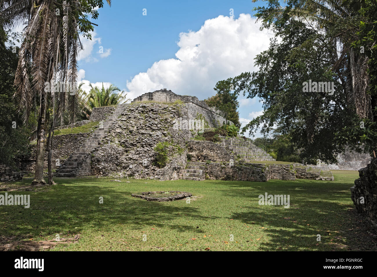 Le rovine della città maya di Kohunlich, Quintana Roo MEXICO . Foto Stock