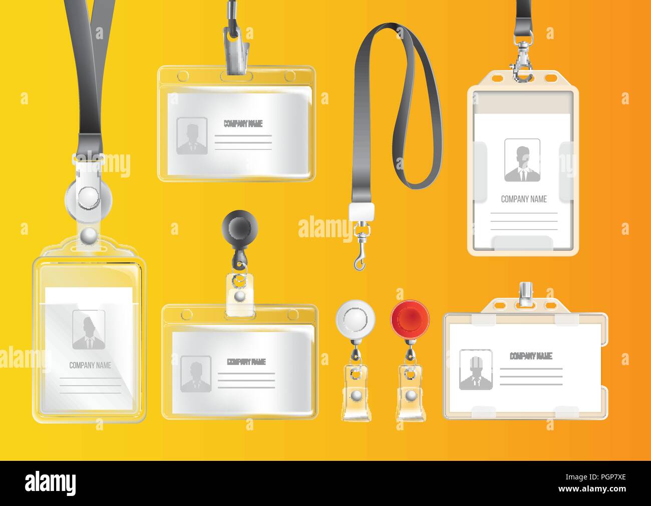 Set di badge e carte di identità Illustrazione Vettoriale
