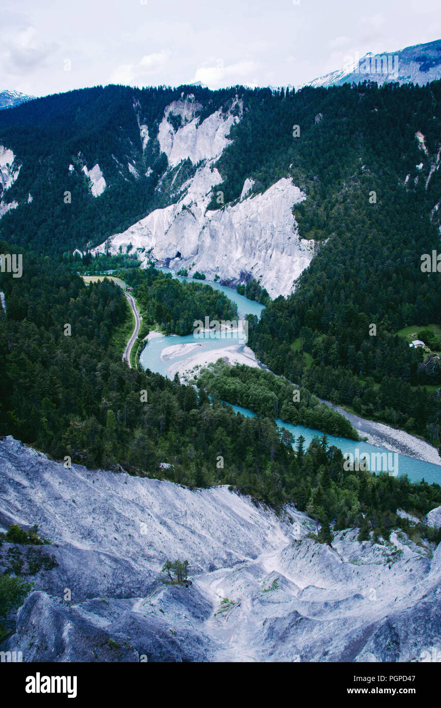 Ruinaulta è un canyon creato dal Reno anteriore in Svizzera. Foto Stock