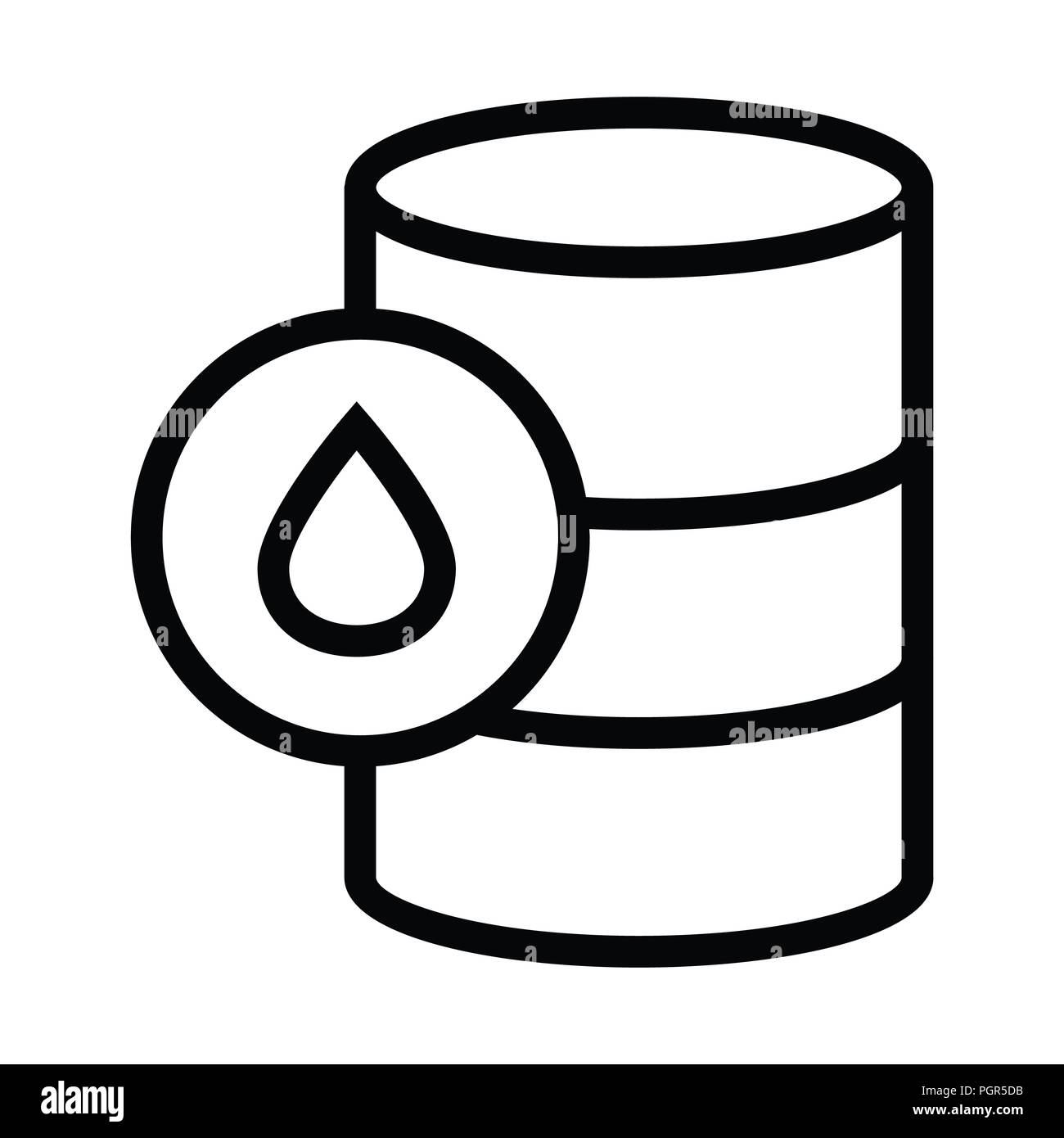 Olio della camera icon illustrazione vettoriale con stile contorno in bianco e nero Foto Stock