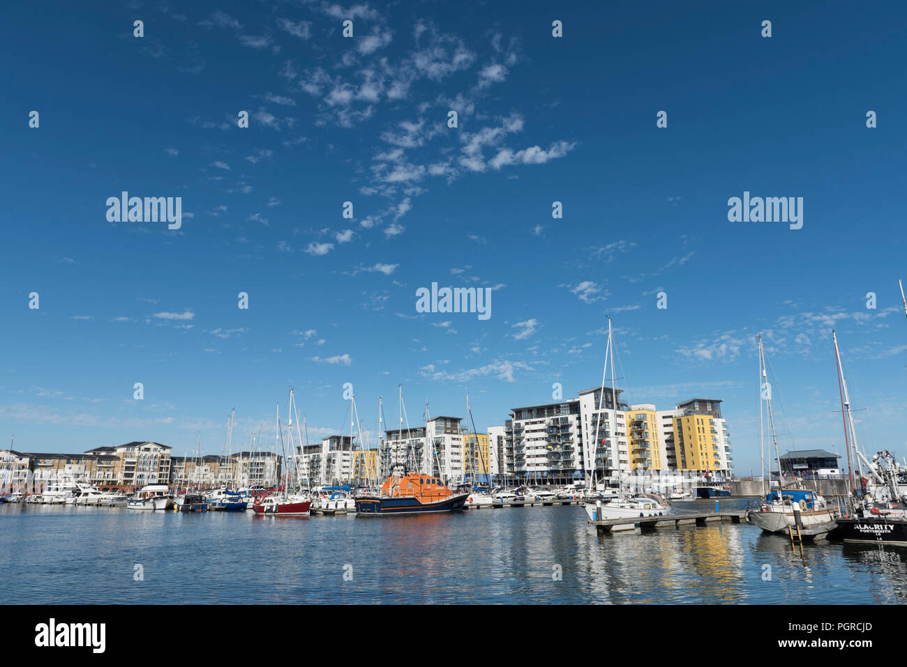 Sovereign Harbour, a Eastbourne, East Sussex sulla costa sud dell'Inghilterra nel Regno Unito Foto Stock