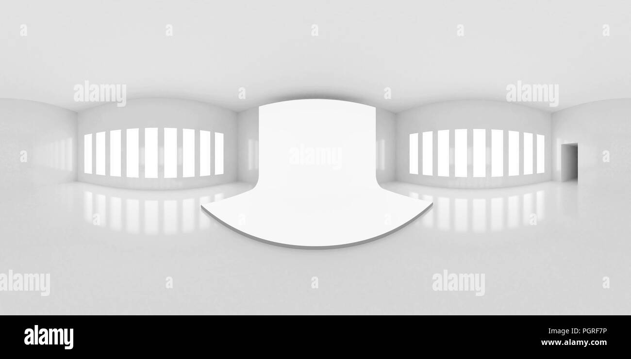 HDRI environment map, astratto panorama sferica sfondo, interno con stadio, sorgente di luce bianca (rendering 3D rendering) Foto Stock