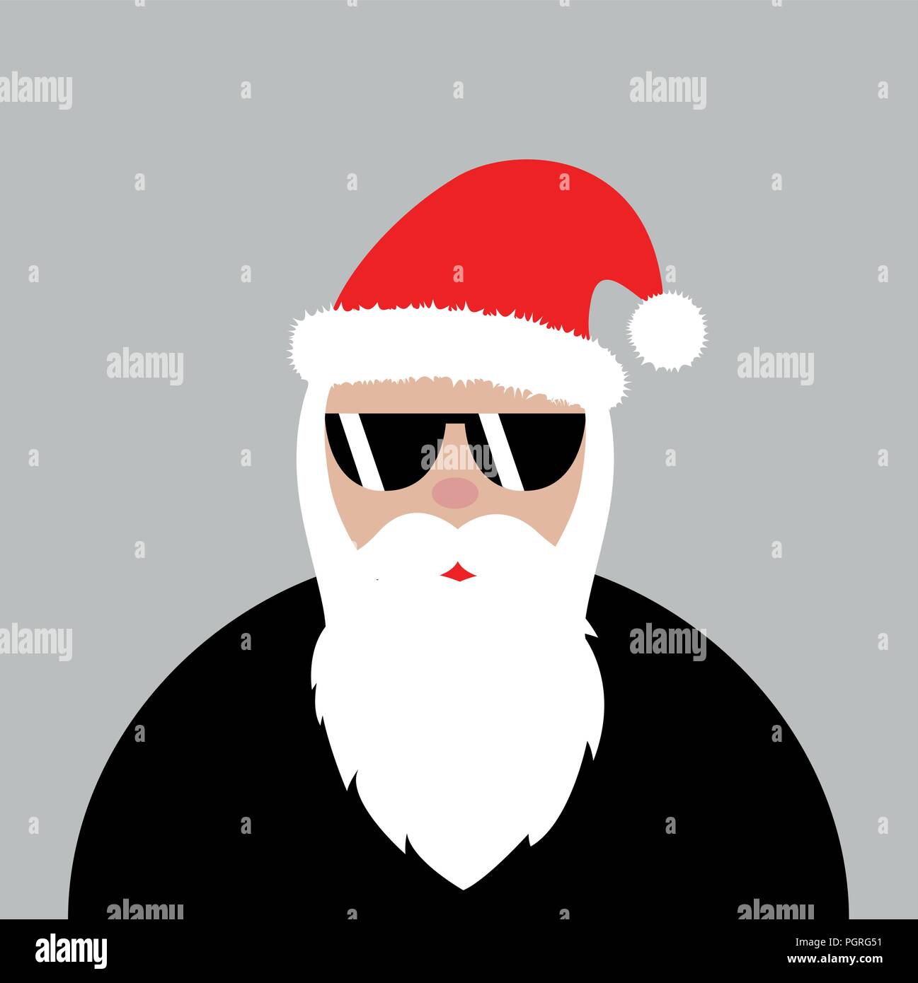 Hipster Babbo Natale con occhiali cool rock illustartion vettoriale EPS10 Illustrazione Vettoriale