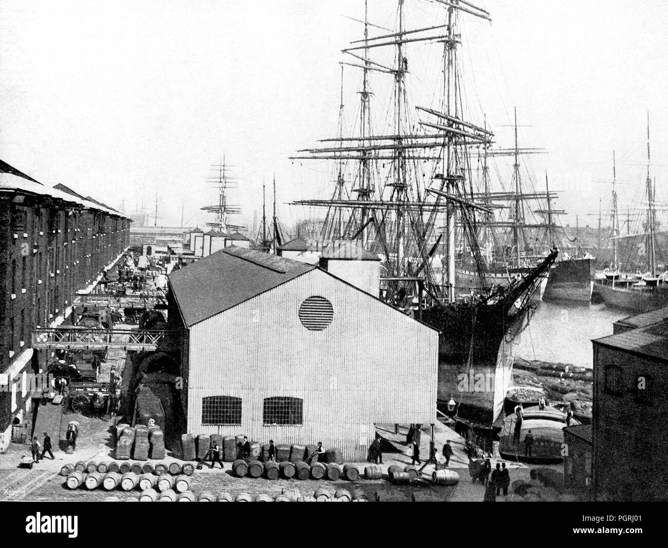 Docks londinesi, agli inizi del novecento Foto Stock