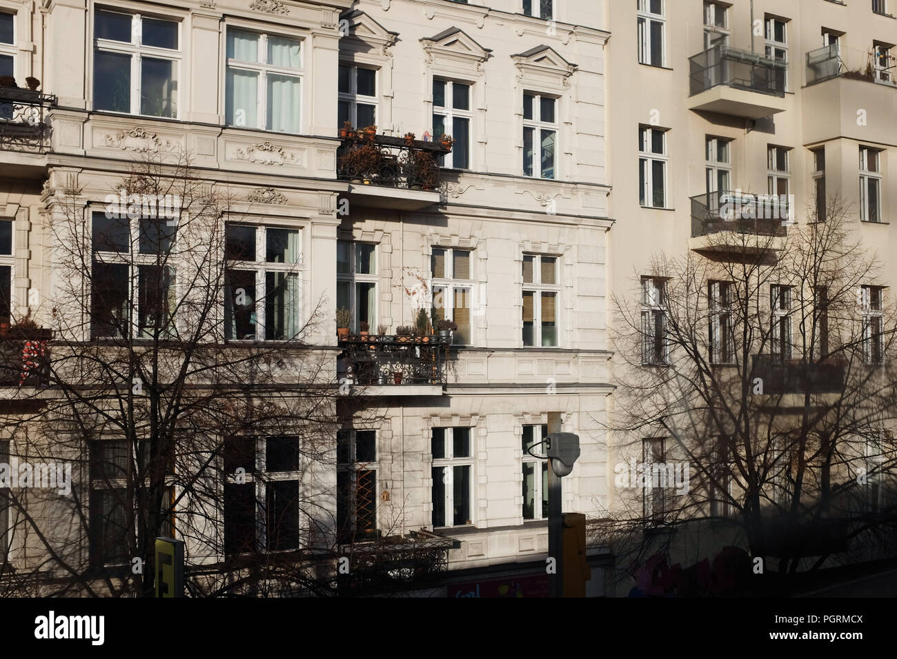 Hausfassade Berliner Altbau Foto Stock