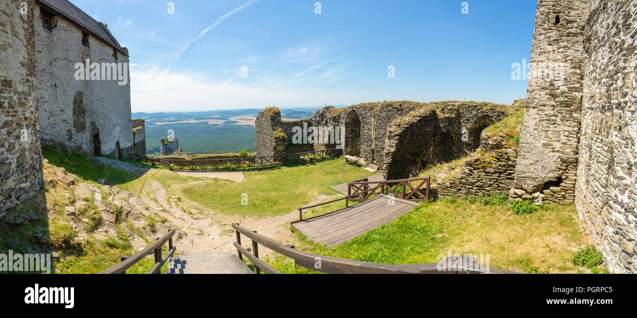 Bezdez Castello interno nella Boemia settentrionale, Repubblica Ceca Foto Stock