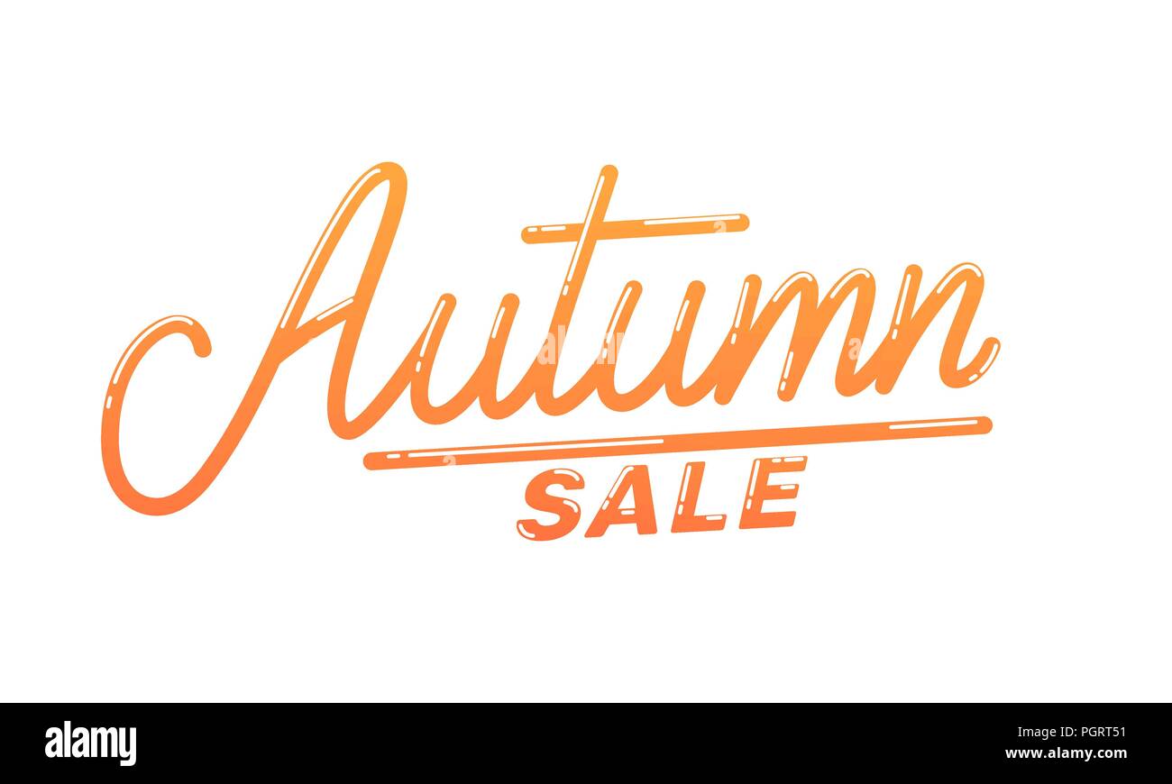 Vendita autunnale. Stagionale lettering autunnali design di calligrafia Illustrazione Vettoriale