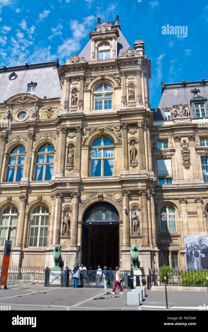 Hotel de Ville, 4° distretto, Parigi, Francia Foto Stock