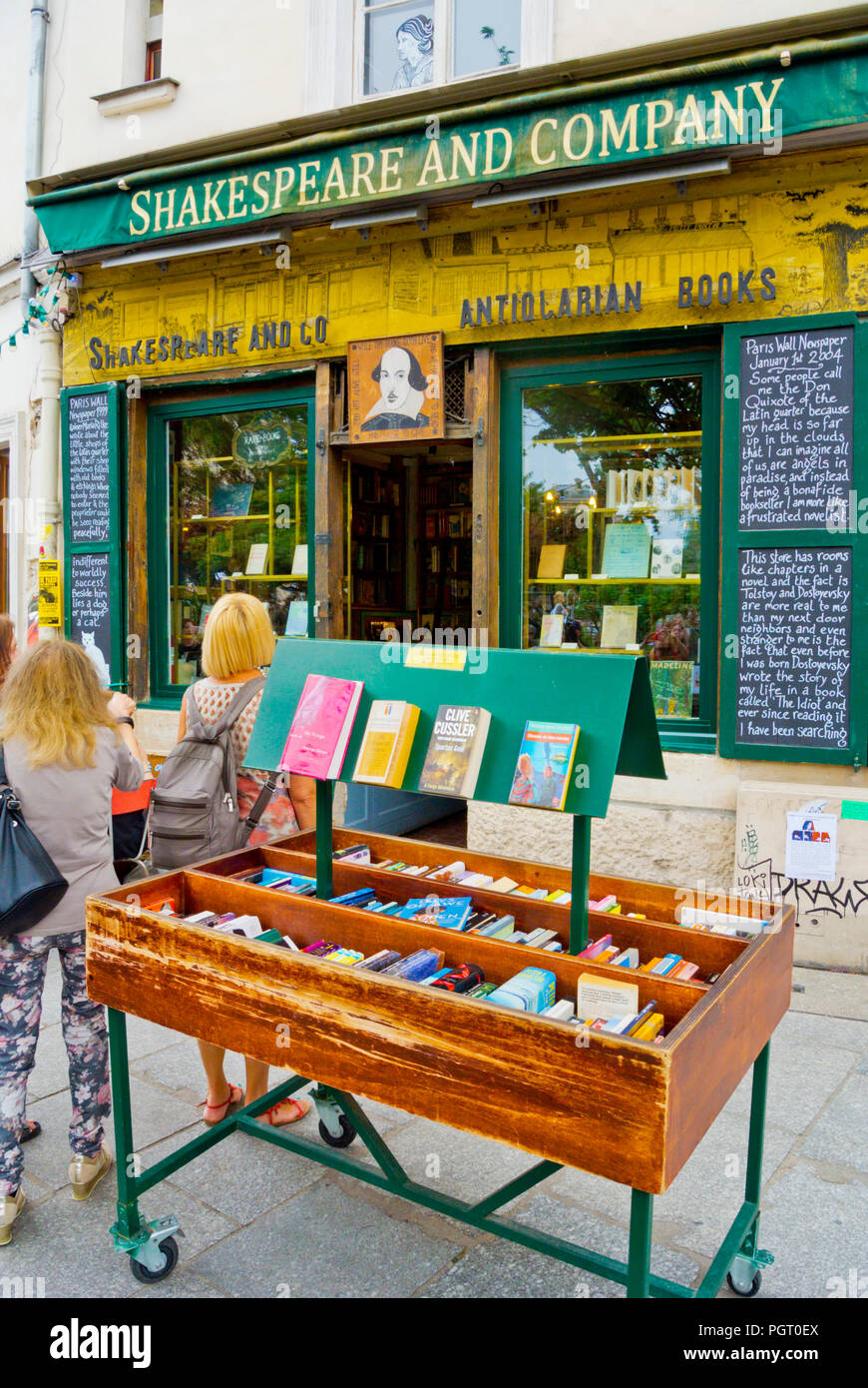 Shakespeare & Company, bookshop, Quartiere Latino, Parigi, Francia Foto Stock