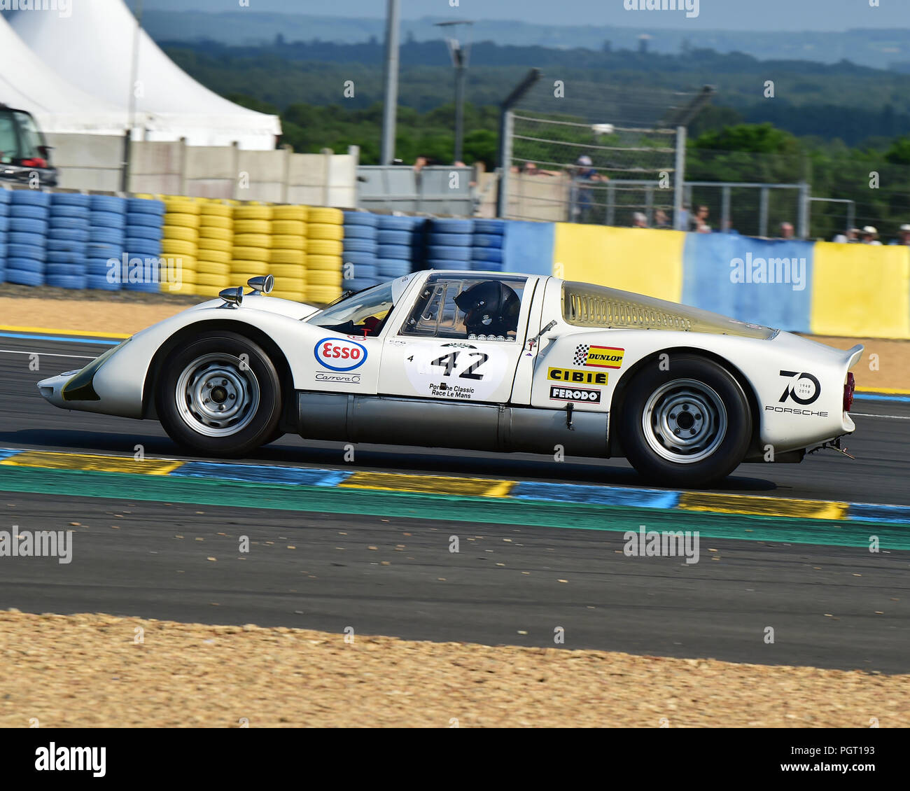 Romain Rocher, Lionel Robert, Porsche 906 Carrera 6, Plateau 4, la griglia 4, 1962 a 1965 automobili, Le Mans Classic 2018, luglio 2018, Le Mans, in Francia, il circuito r Foto Stock