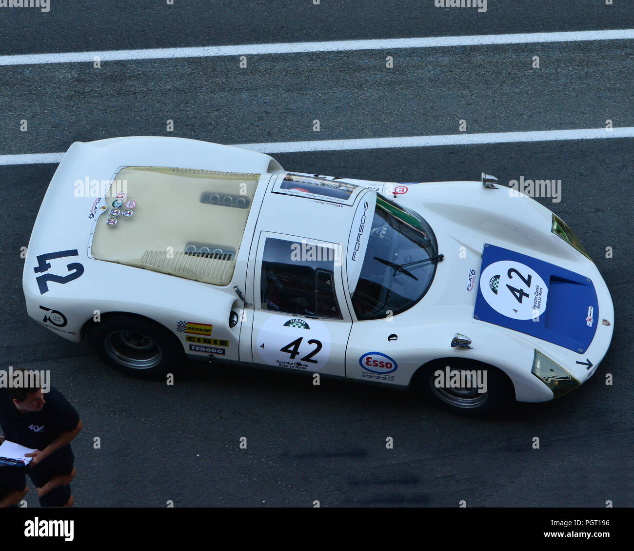 Romain Rocher, Lionel Robert, Porsche 906 Carrera 6, Plateau 4, la griglia 4, 1962 a 1965 automobili, Le Mans Classic 2018, luglio 2018, Le Mans, in Francia, il circuito r Foto Stock