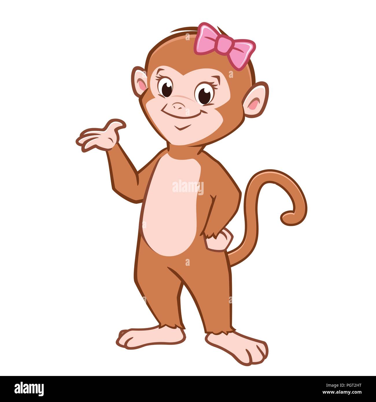 Cartoon carino Monkey Illustrazione Vettoriale