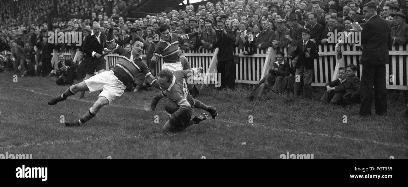 Classic rugby provare degli anni cinquanta panorama Foto Stock