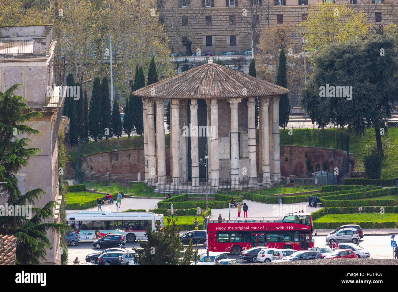 Roma, Italia. Tempio di Ercole Vincitore (Tempio di Ercole Vincitore), risalenti alla fine del II secolo. Foto Stock