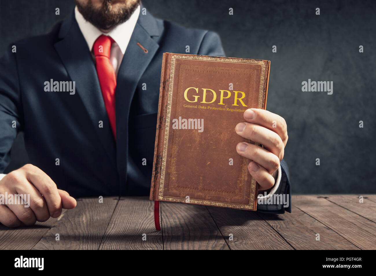 Avvocato generale mostra la protezione dei dati il regolamento statuto libro. Foto Stock