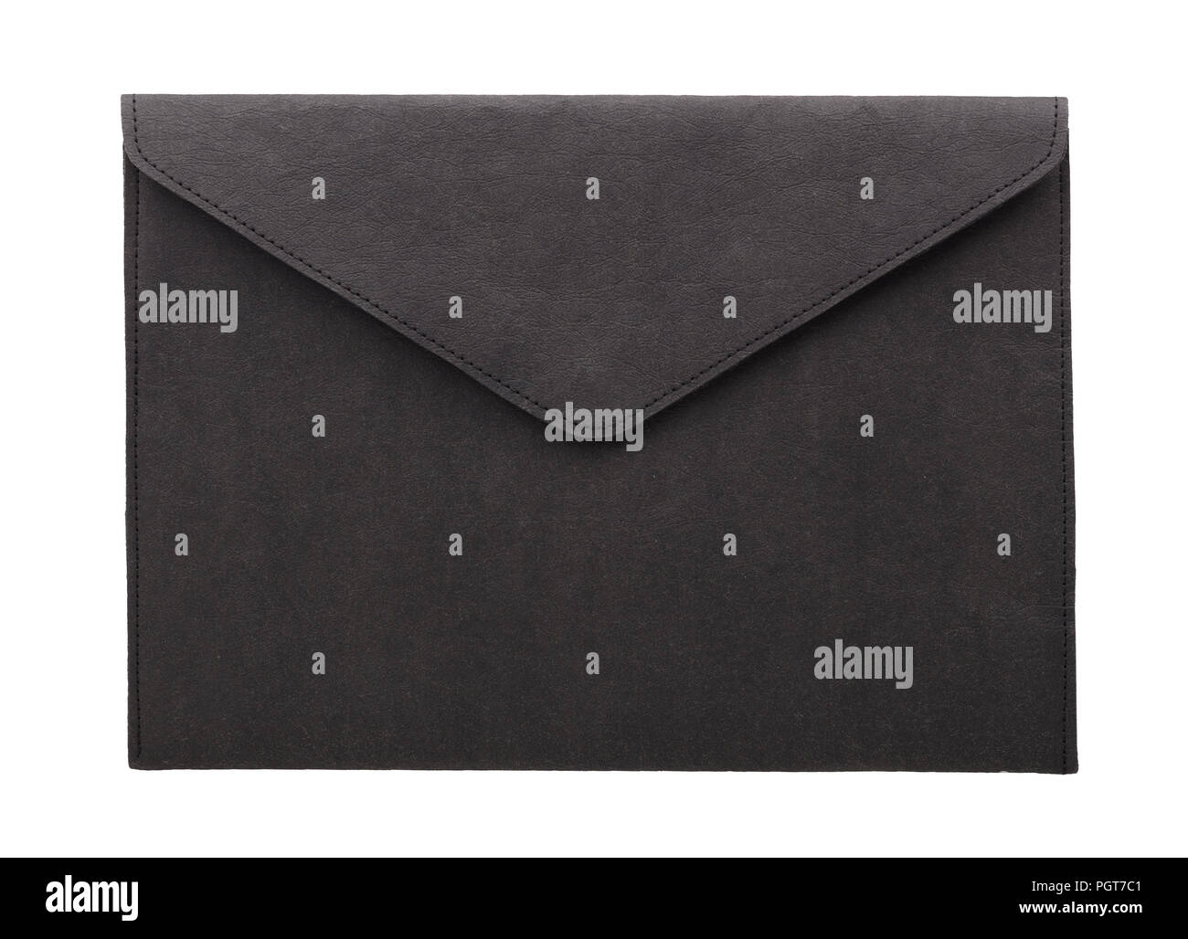 Nero busta Vintage isolato. Coperchio isolato Busta lettera di messaggio di posta elettronica di scrittura bianca. Foto Stock