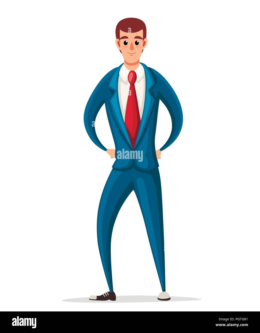 Business man in blu abbigliamento formale. Cartoon character design. Piatto  illustrazione vettore isolato su sfondo bianco Immagine e Vettoriale - Alamy