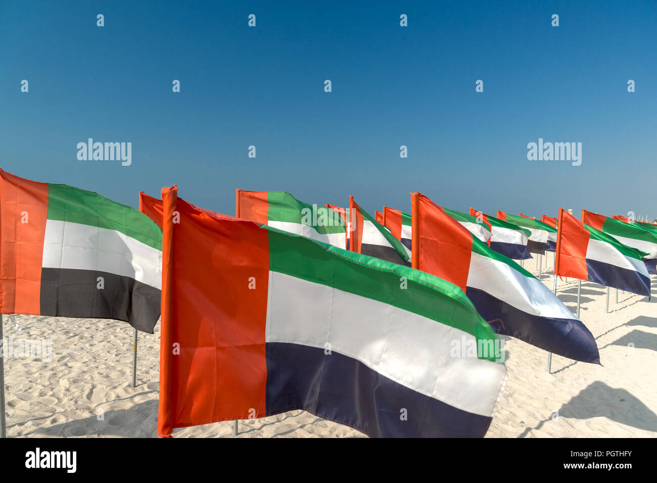 Dubai Kite Beach orgoglio nazionale giorno Foto Stock