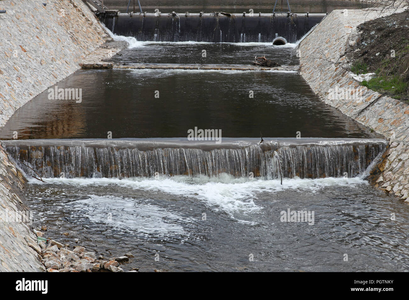 Acquacoltura piscicoltura serbatoio acqua di stagno Foto Stock