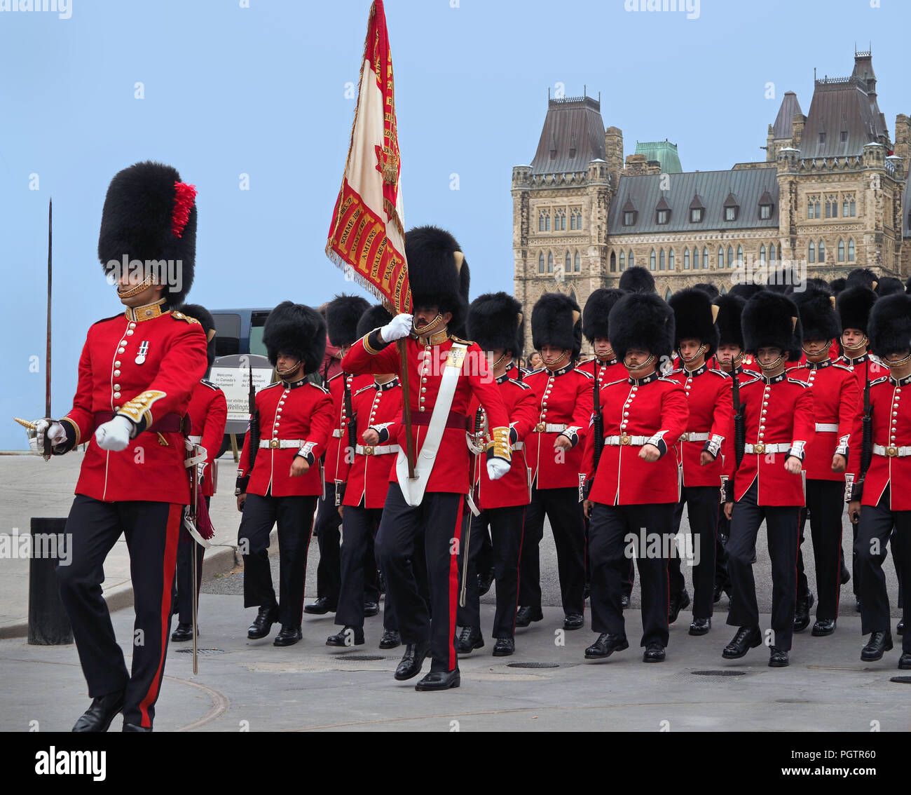 Cerimonia del cambio della guardia, il parlamento canadese, Ottawa Foto Stock