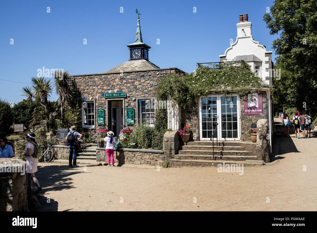 Negozio Stocks Village a Sark Island, vicino a Guernsey, e parte delle Isole del canale, Regno Unito Foto Stock