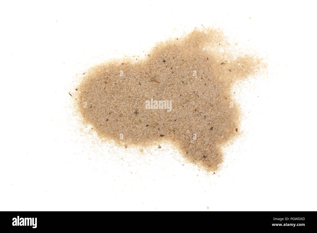 Palo di deserto di sabbia isolata su sfondo bianco Foto Stock