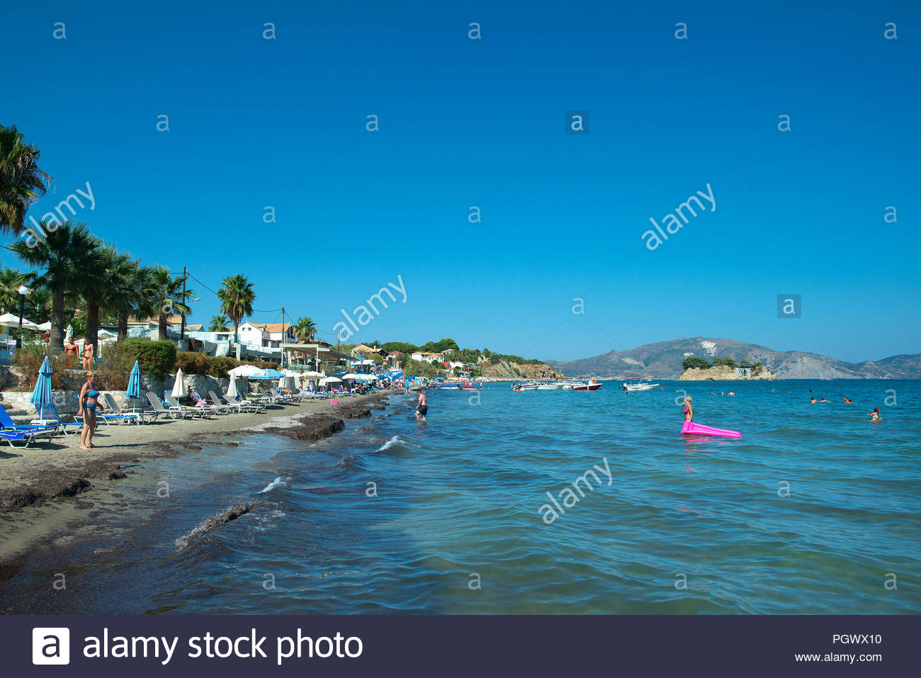 Spiaggia Agios Sostis Zante Grecia Foto Immagine Stock