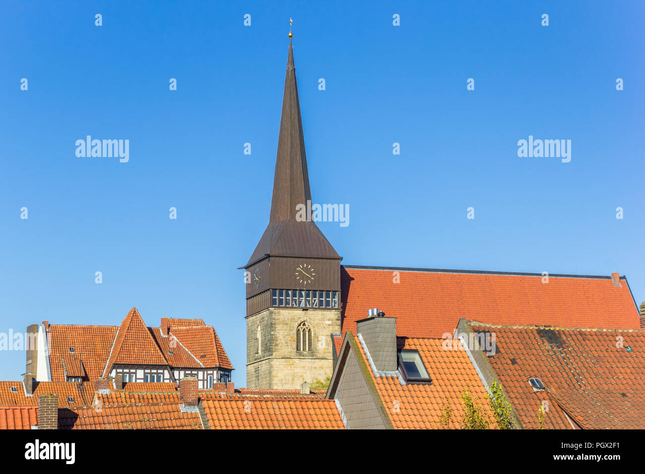 San Lamberti chiesa nel centro storico di Hildesheim, Germania Foto Stock