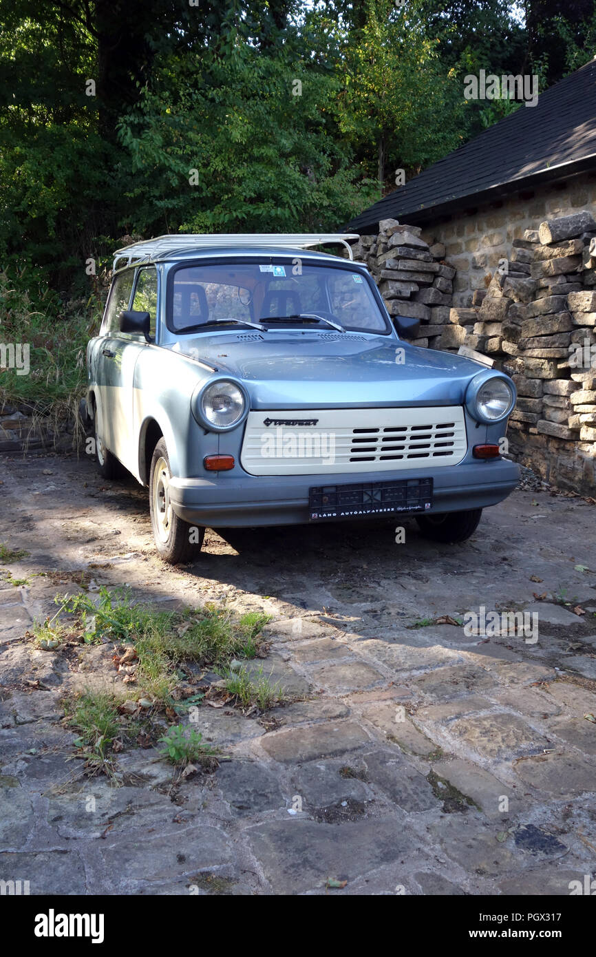 Vista frontale della Trabant vettura station wagon è stato prodotto dal 1957 al 1990 da ex Germania Est Foto Stock