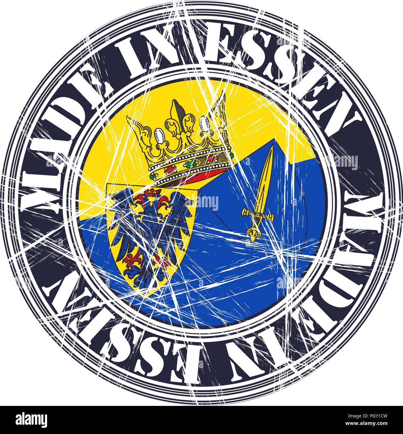 Essen city Vector grunge timbro di gomma Illustrazione Vettoriale