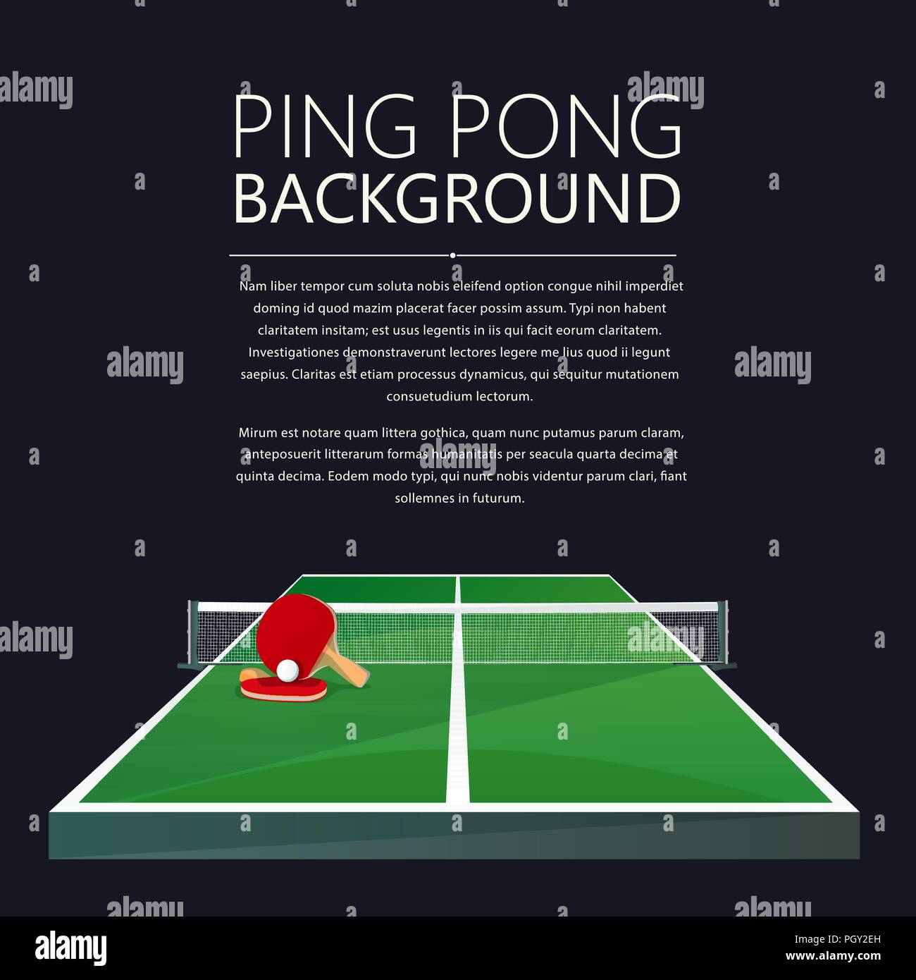 Ping pong, tennis tavolo scheda vettore Illustrazione Vettoriale