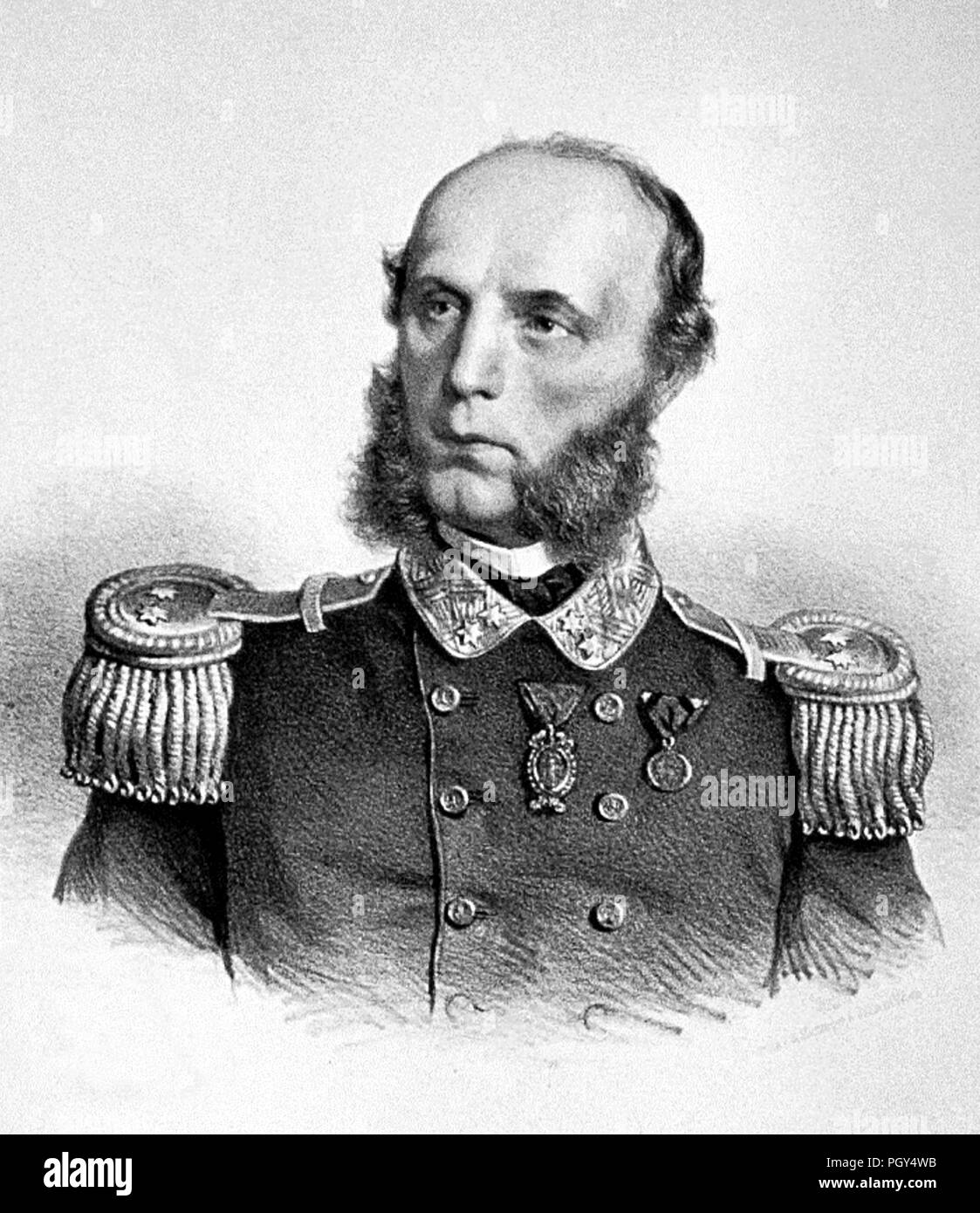 Battaglia di Lissa -( ora isola di Vis - Croazia ) 20 luglio 1866 - L'Ammiraglio Tegetthoff Foto Stock