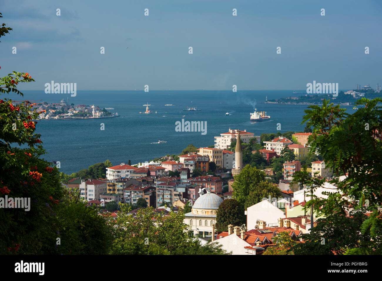Vista da Istanbul Bosforo Foto Stock